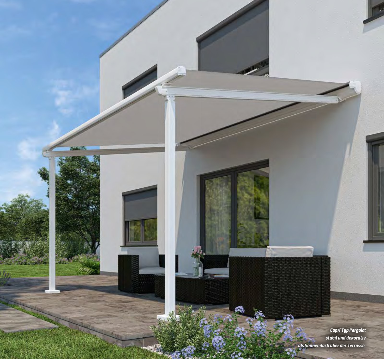 Lewens Capri Pergola-Markise am Haus