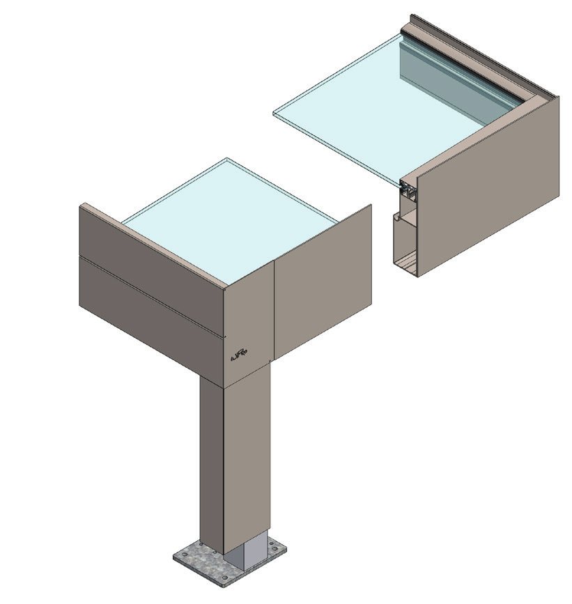 wipro Cielo-Liviano Eckdetail mit Aufsatzblende und seitlichem Blech