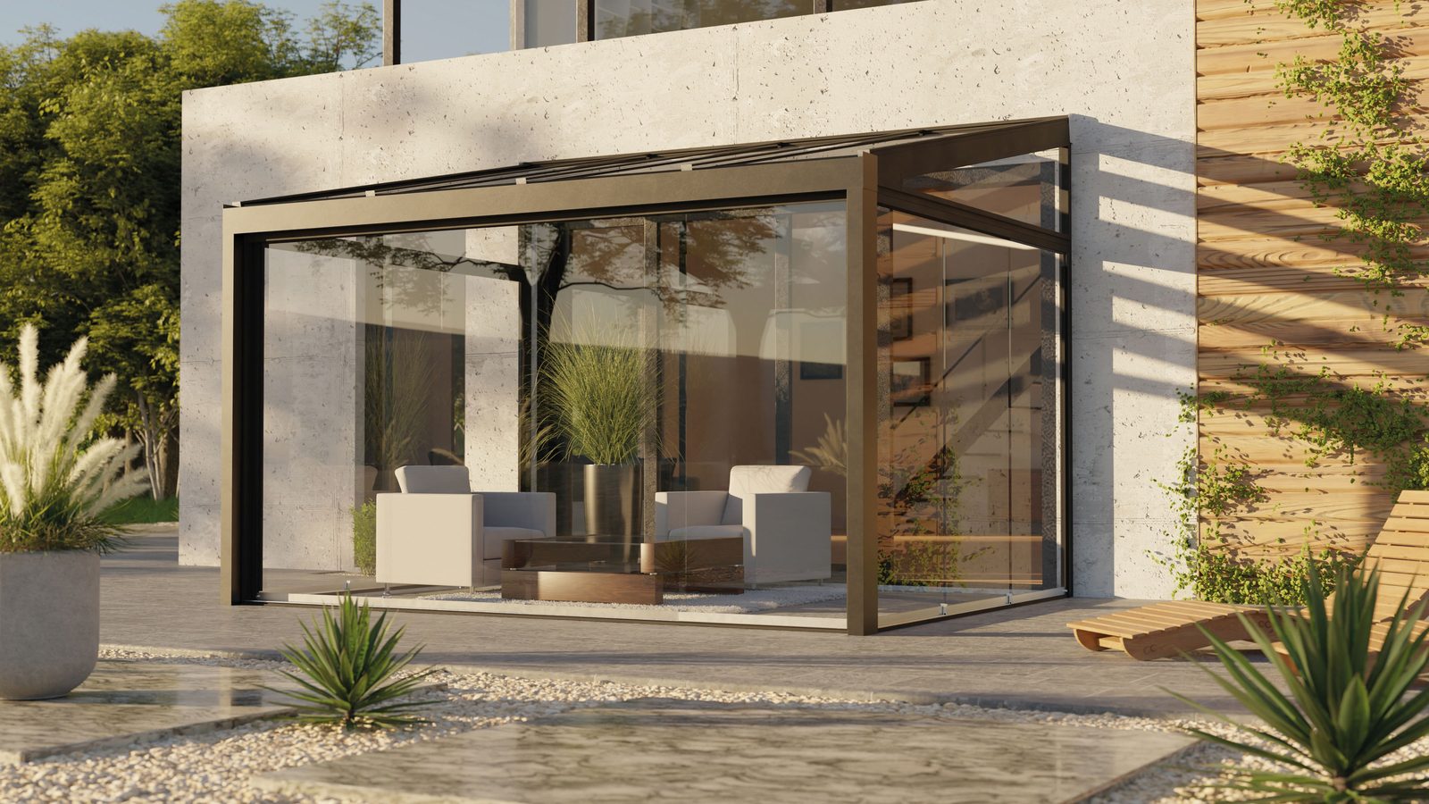 wipro Cielo Terrassendach – Premium Pultdach mit bis zu 6 m Stützabstand