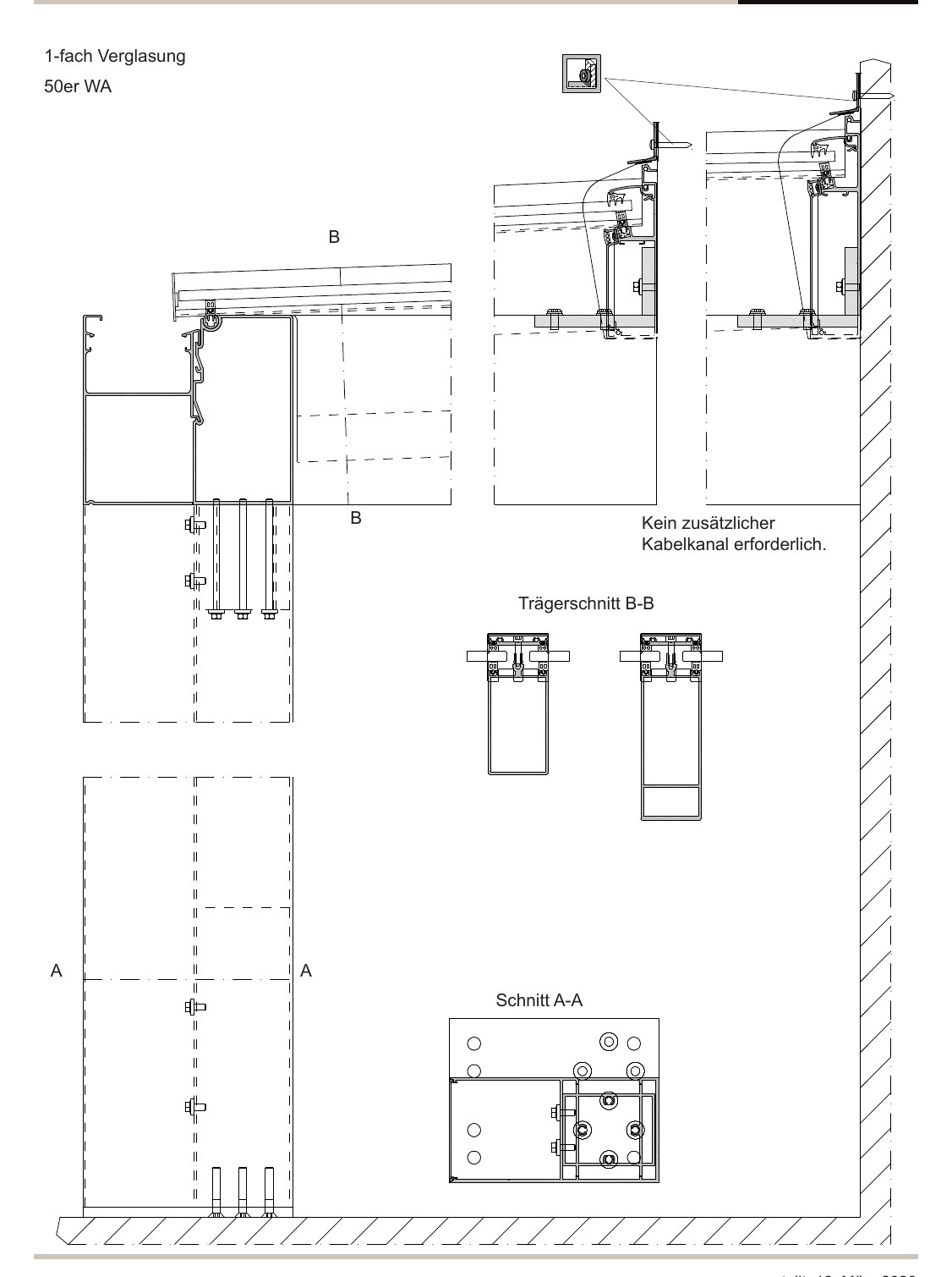 wipro Diafano-Lounge Systemschnitt mit Rinne RG 190